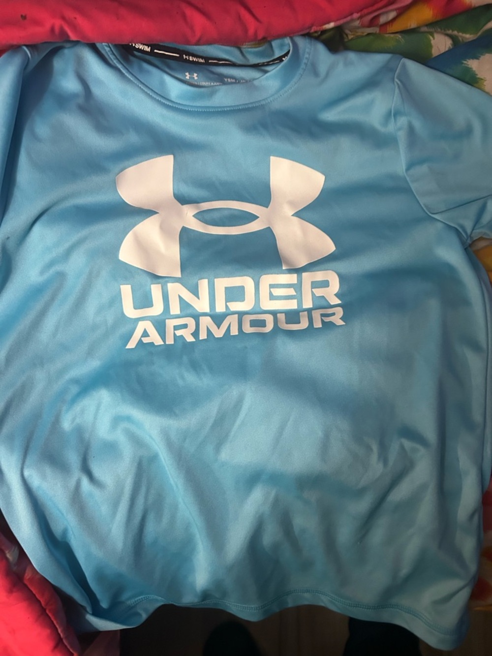 Under Armour Light Blue Kids' Short-Sleeve Performance Tee with White Logo